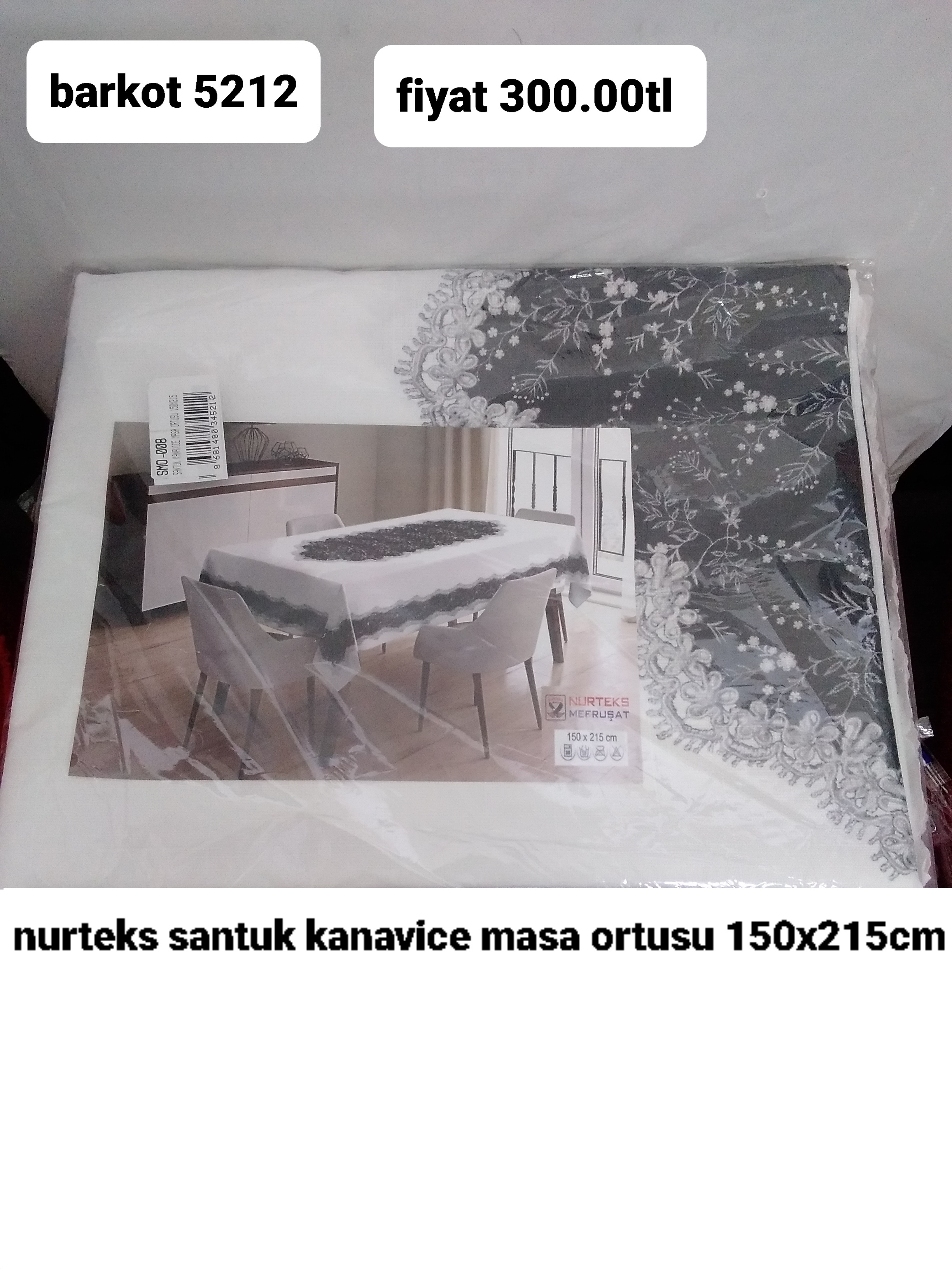 NURTEKS SANTUK KANAVİCE MASA ÖRTÜSÜ 150*215CM 5212