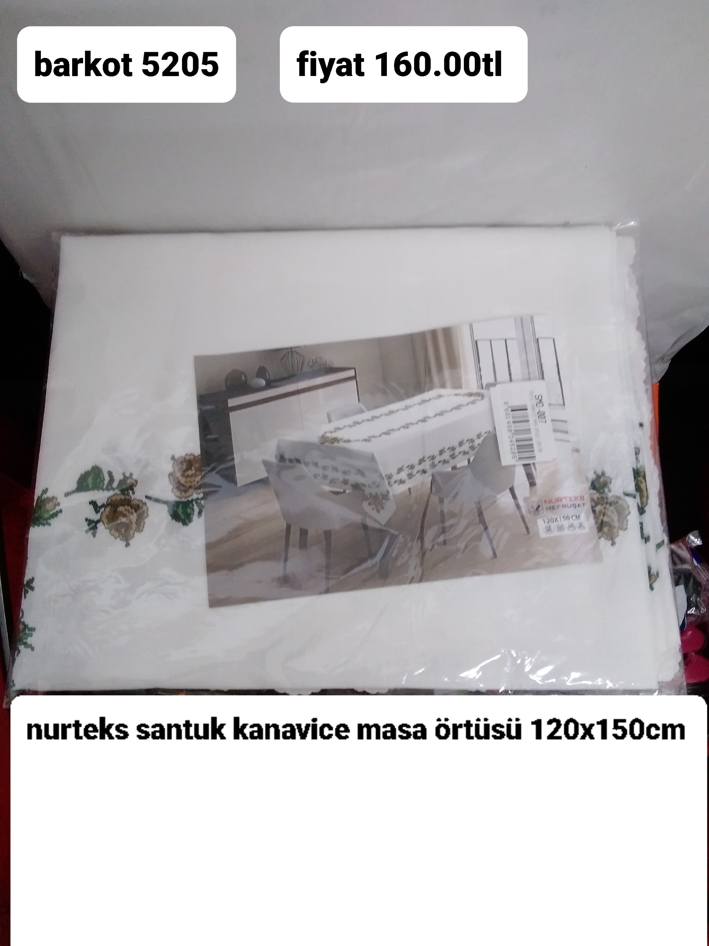 NURTEKS SANTUK KANAVİCE MASA ÖRTÜSÜ 120*150CM 5205