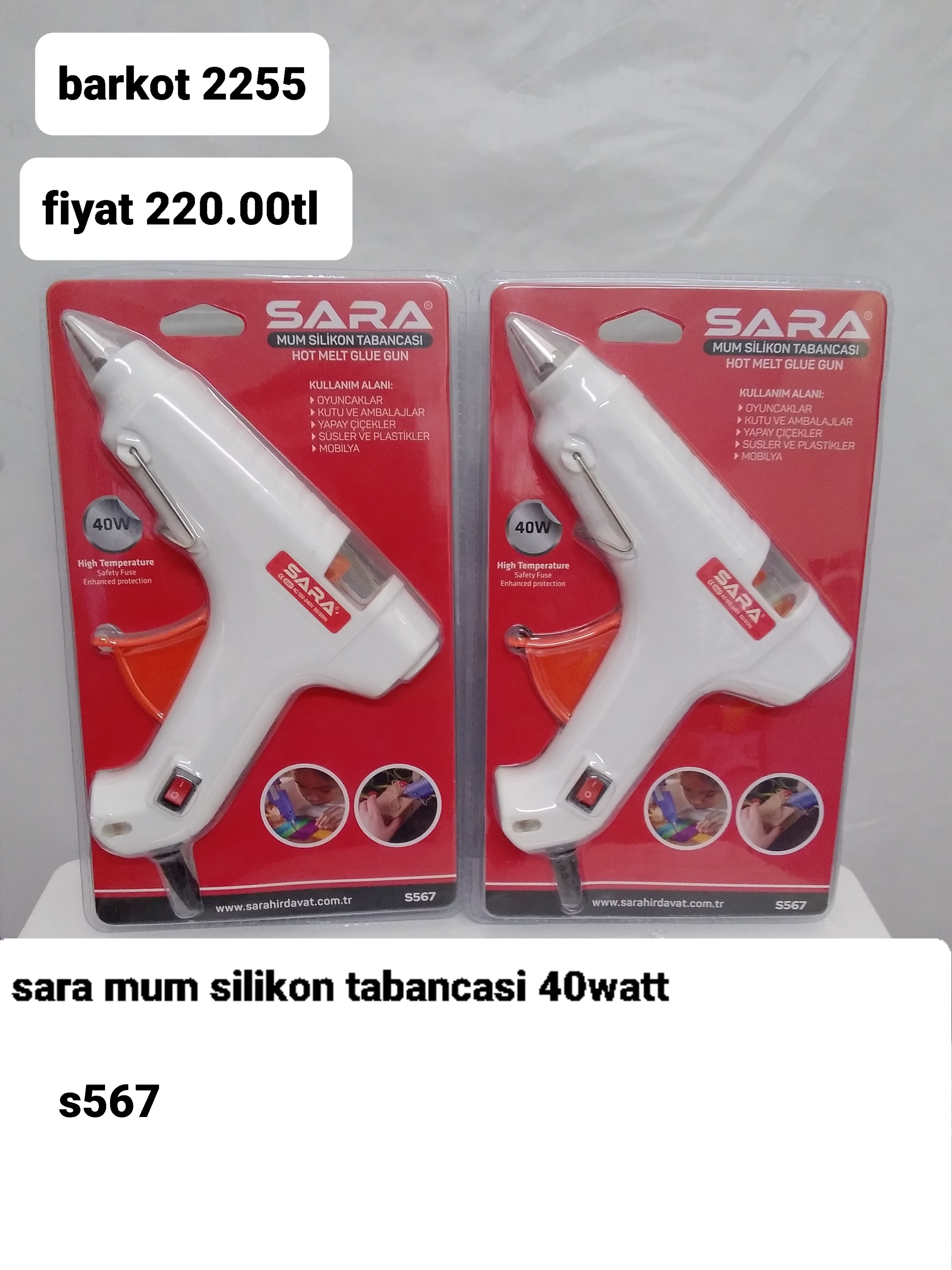 SARA MUM SİLİKON TABANCASI 40 WATT 2255