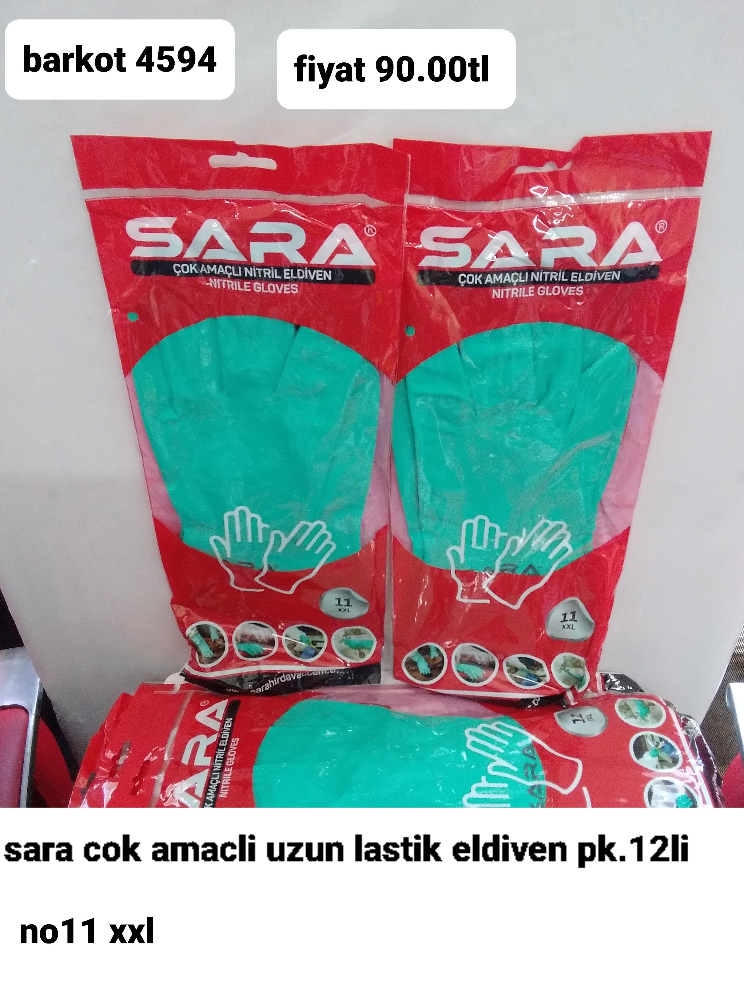 SARA ÇOK AMAÇLI UZUN LASTİK ELDİVEN NO 11 4594