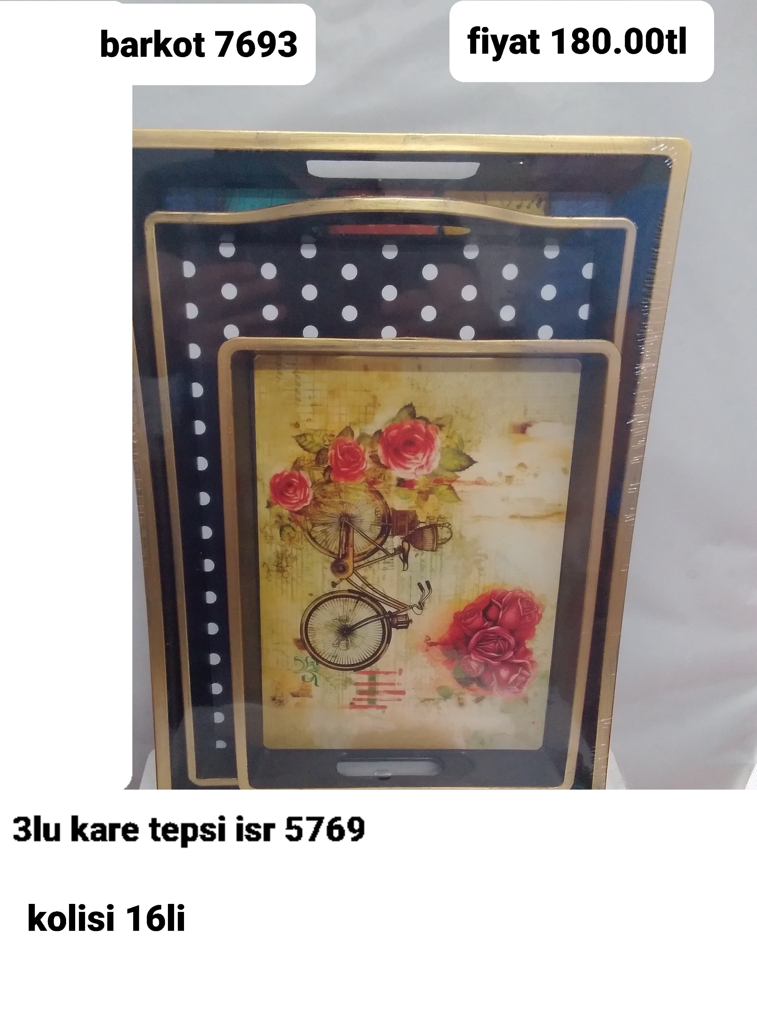 3 LÜ KARE TEPSİ İSR 5769 7693 