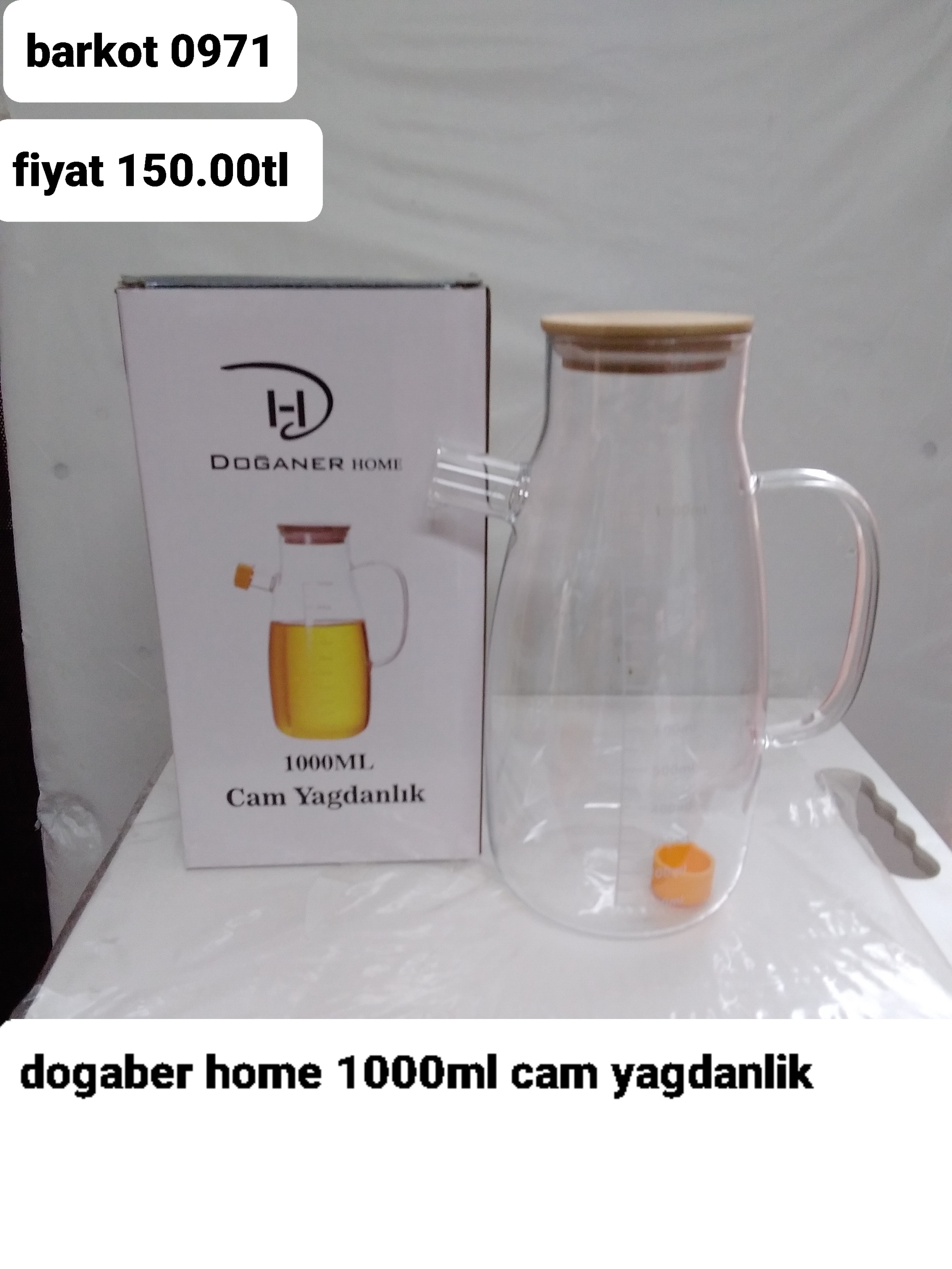 DOĞANER HOME 1000 ML CAM YAĞDANLIK 0971