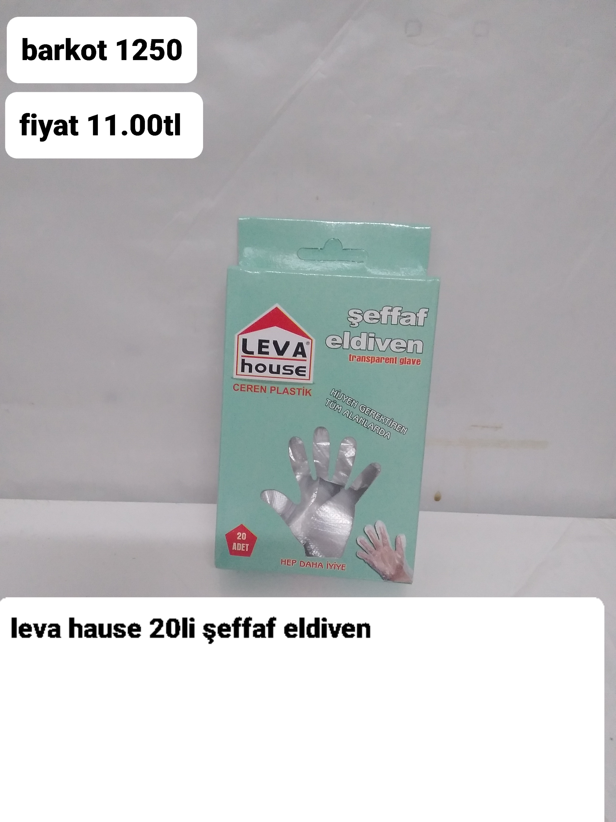 LEVA HOUSE 20Lİ ŞEFFAF ELDİVEN 1250