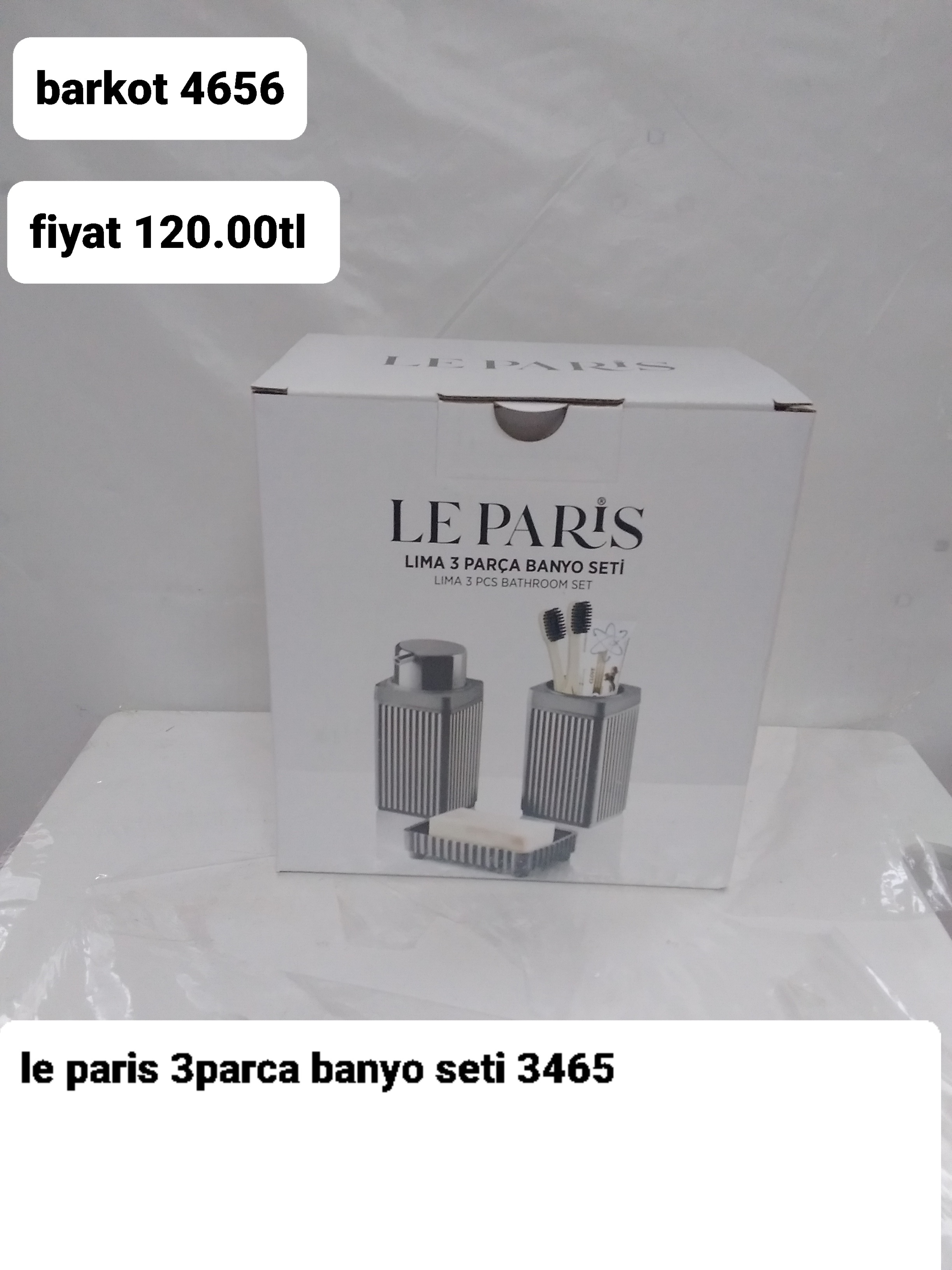 LE PARİS 3 PARÇA BANYO SETİ 4656