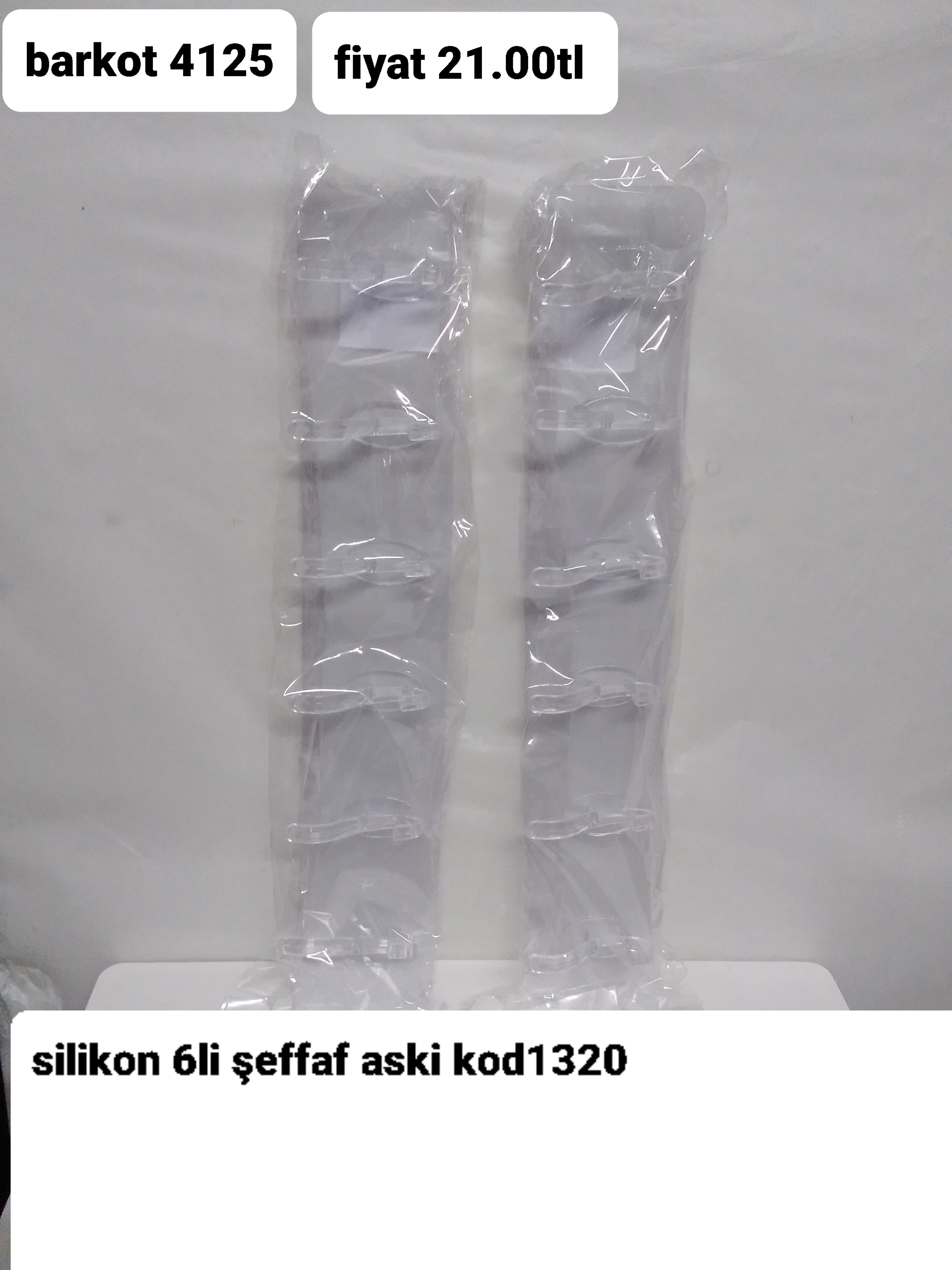 SİLİKON 6 LI ŞEFFAF ASKI 4125