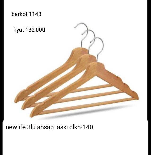 NEWLİFE 3LÜ AHŞAP ASKI CLKN-140 1148