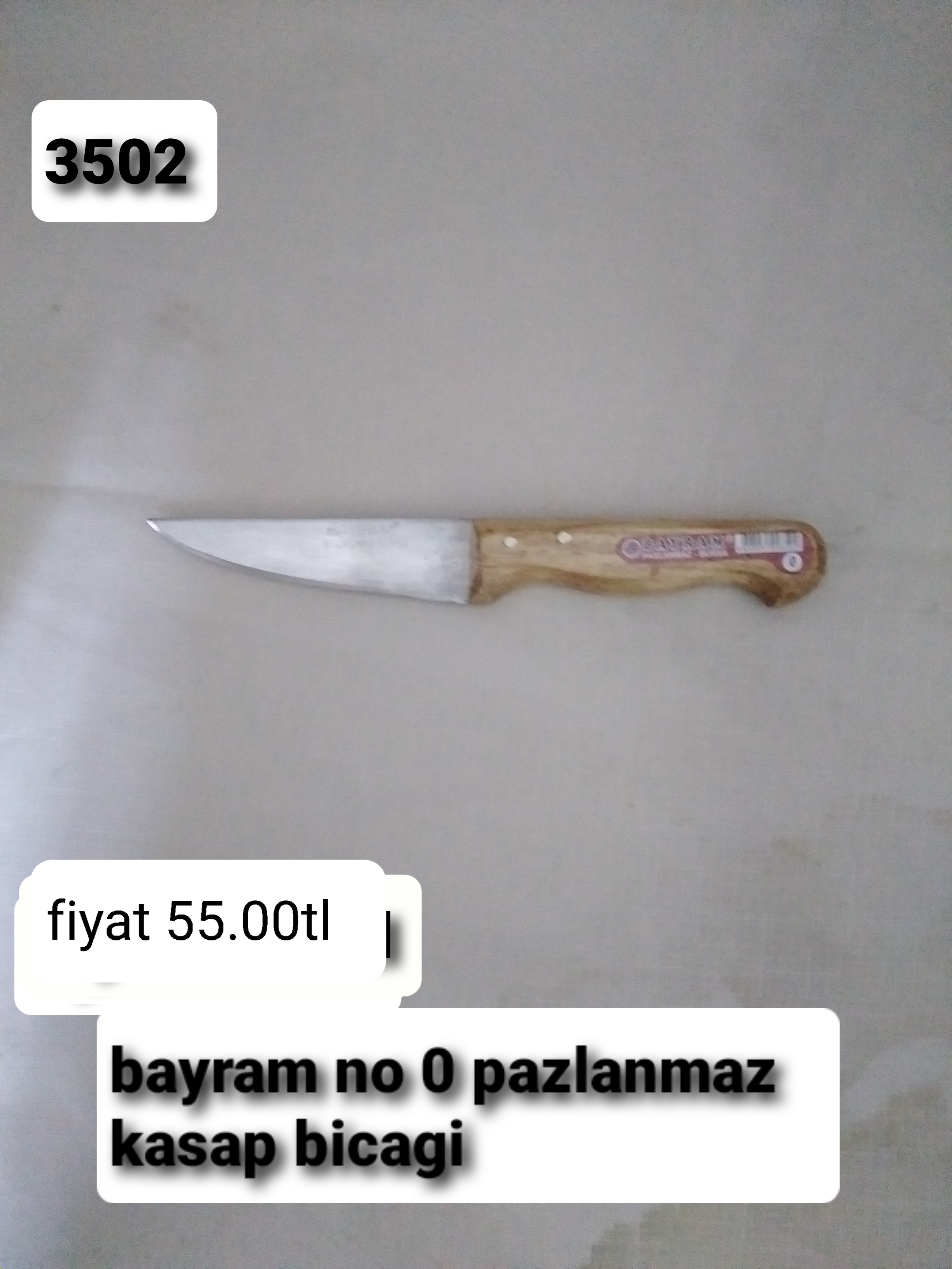 BAYRAM NO 0 PASLANMAZ KASAP BIÇAĞI 3502