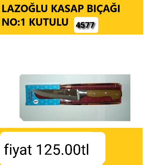 LAZOĞLU KASAP BIÇAĞI NO:1 KUTULU 4577