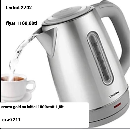 CROWN GOLD SU ISITICI 1800 WATT 1,8LT 8702