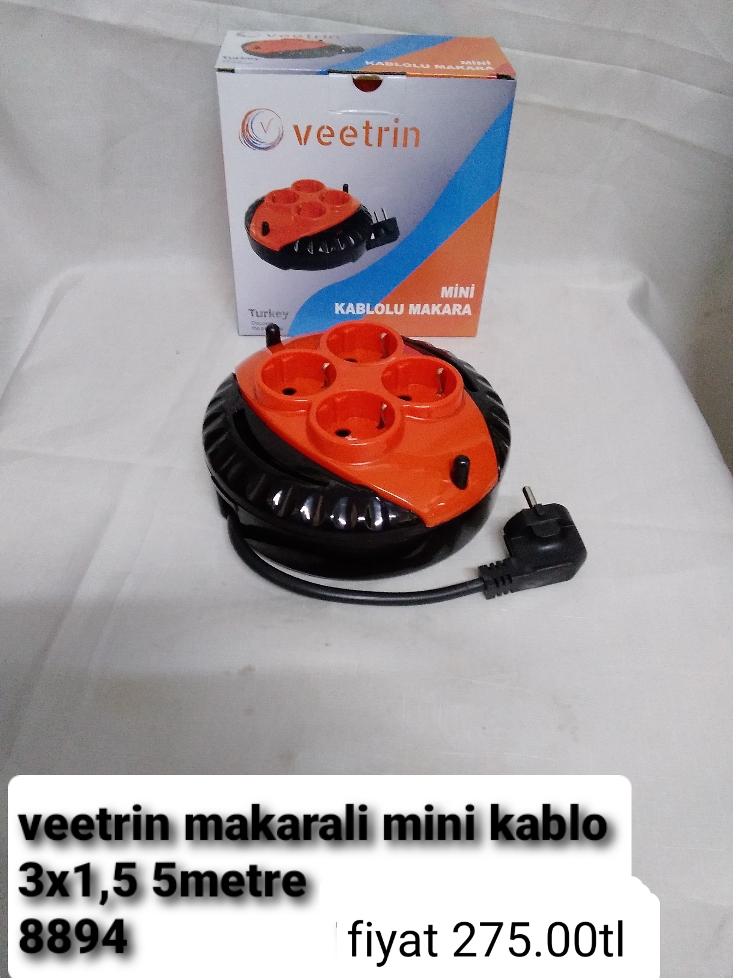 VEETRİN MAKARALI MİNİ KABLO 3*1,5 5 METRE 8894