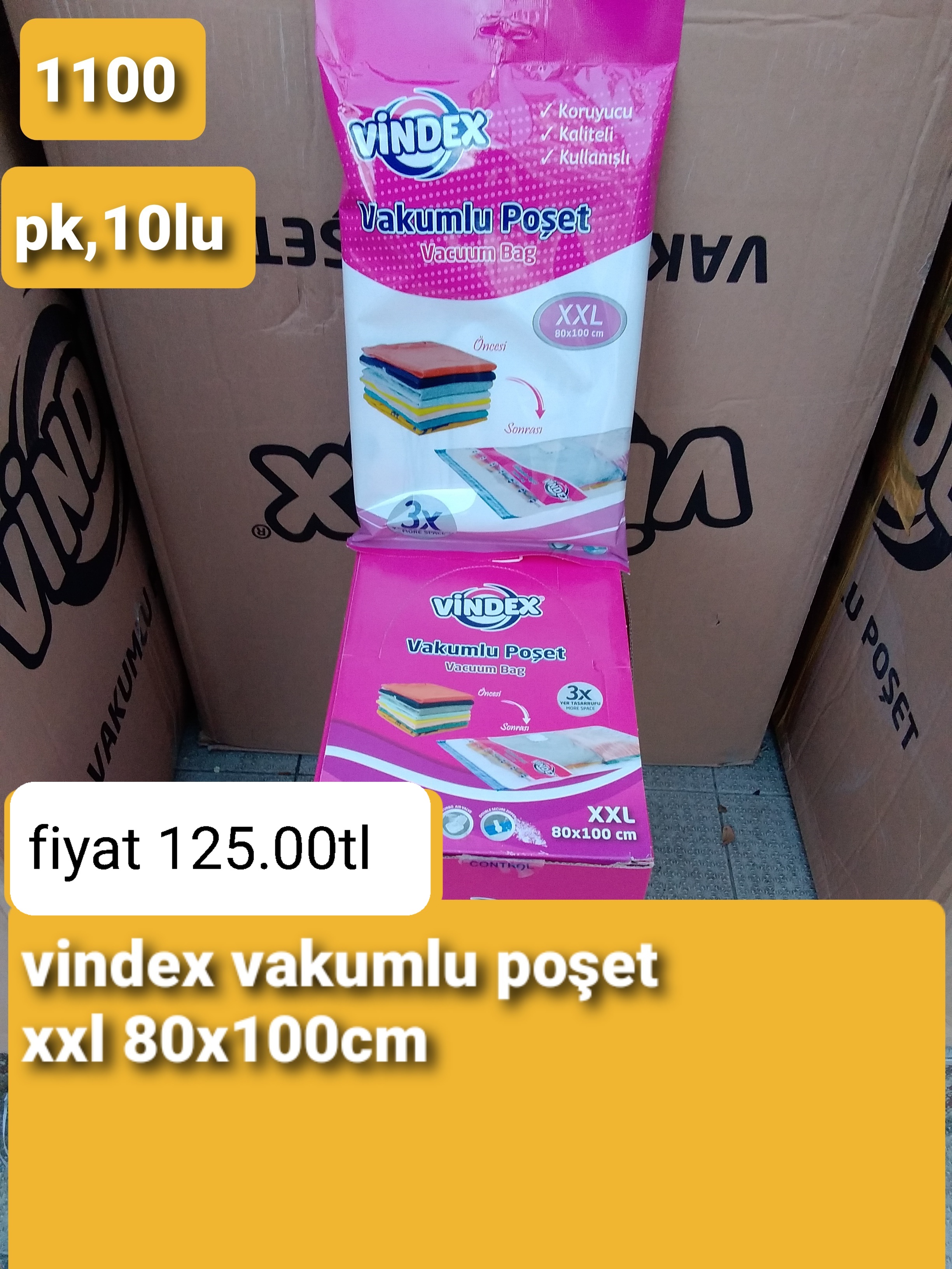 VİNDEX VAKUMLU POŞET XXL 80*100 CM 1100