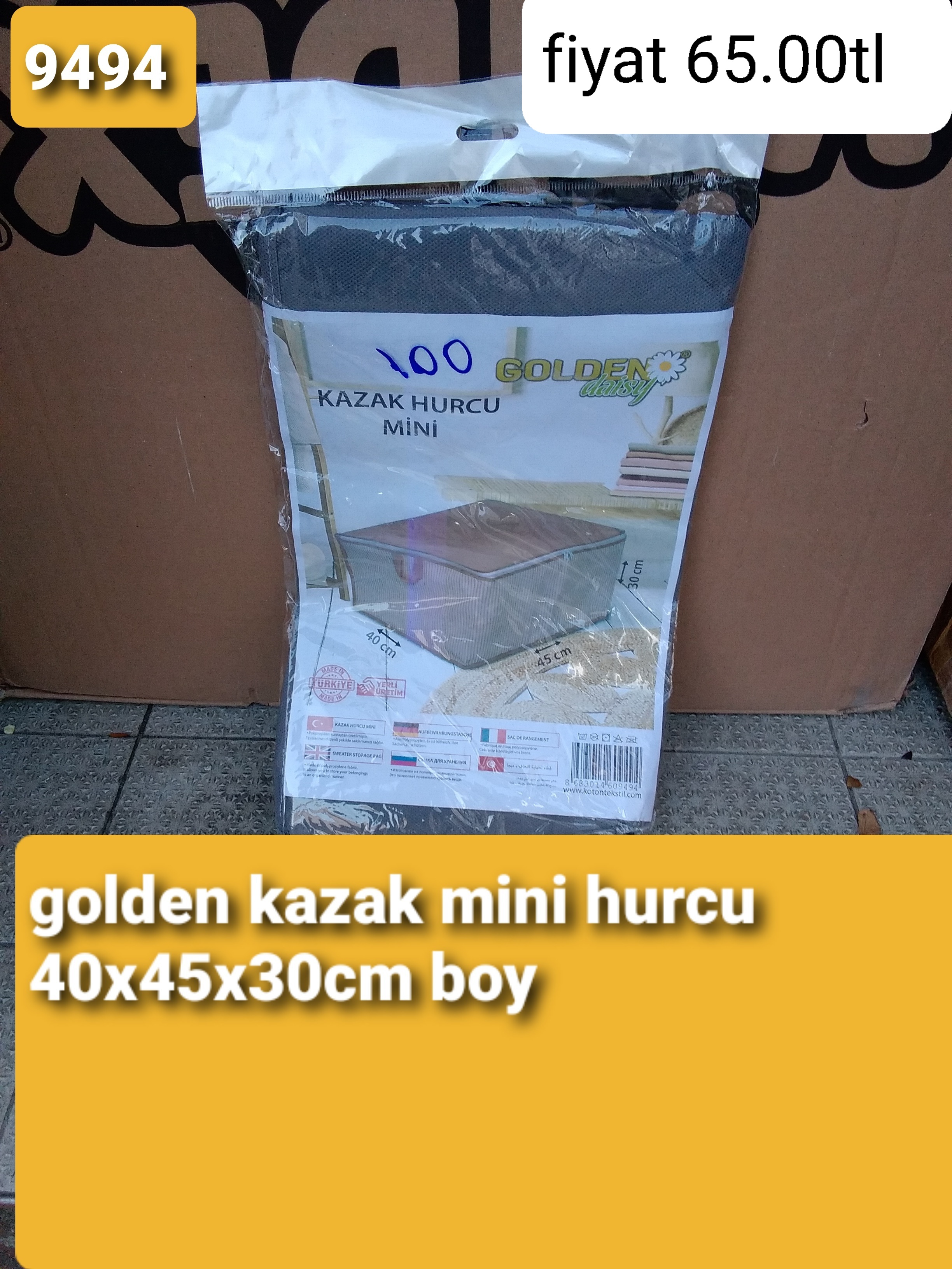 GOLDEN KAZAK MİNİ HURCU 40*45*30CM BOY 9494 
