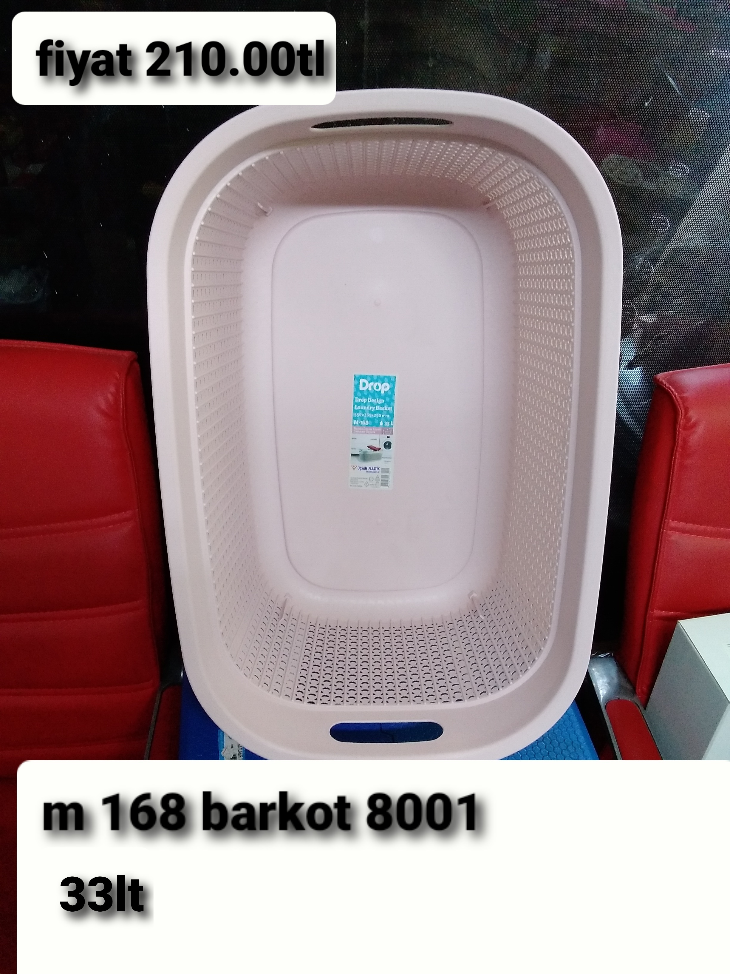 KÖŞELİ ÇAMAŞIR SEPETİ 33LT 8001