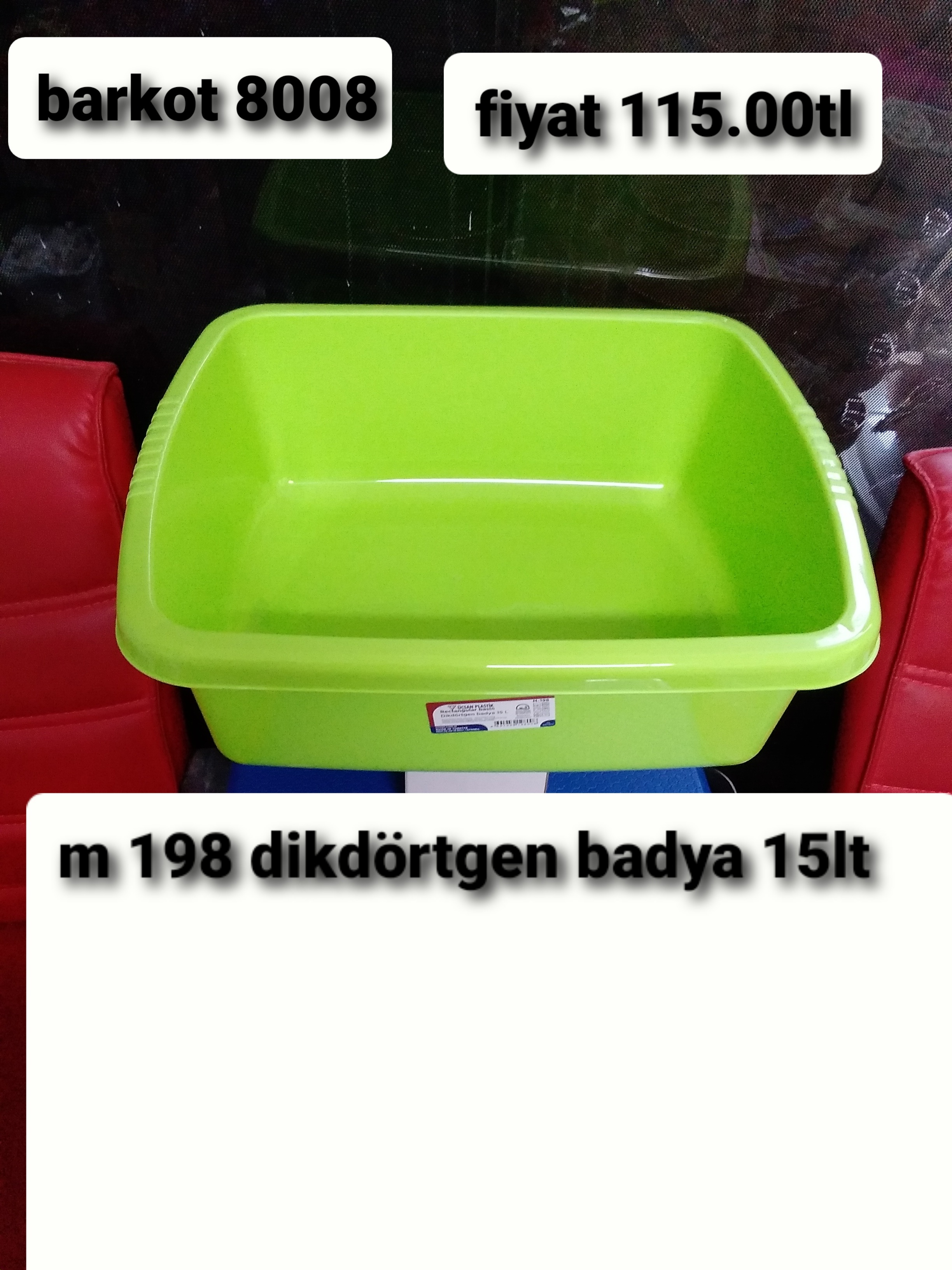DKDÖRTGEN BADYA 15LT 8008