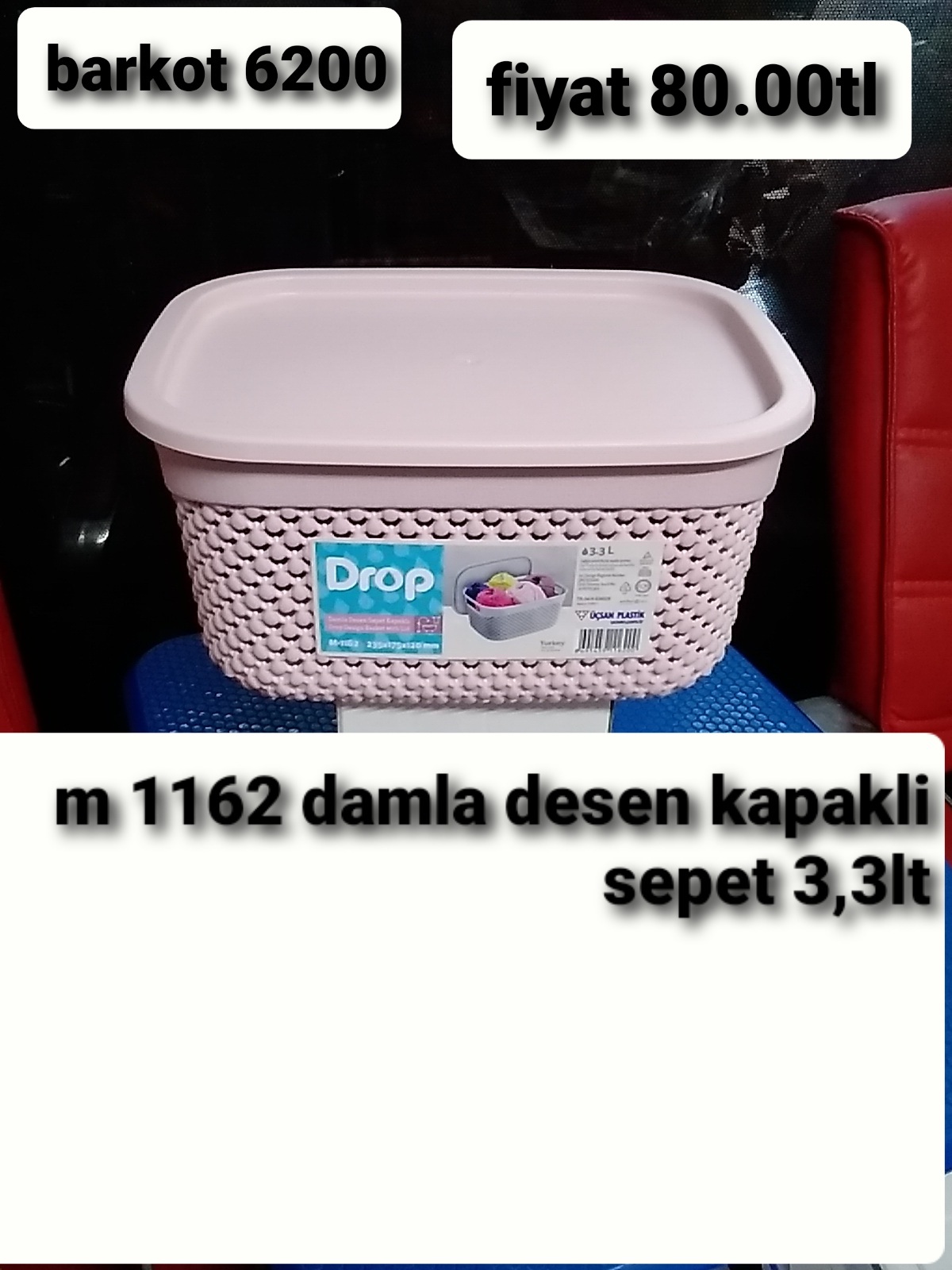 DAMLA DESEN KAPAKLI SEPET 3,3LT 6200