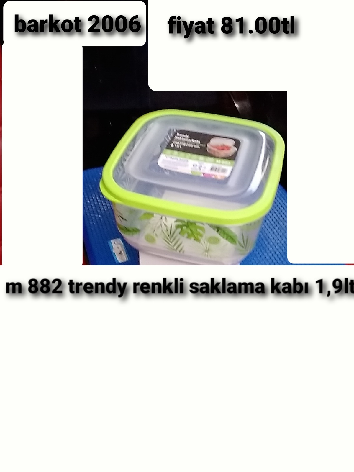 TRENDY RENKLİ SAKLAMA KABI 1,9LT 2006
